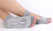 Half Backless Socks Yoga Socks Socks For Women Sport Socks Gray