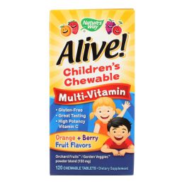 Nature's Way - Alive! Children's Chewable Multi-Vitamin - Orange and Berry - 120 Chewable Tablets