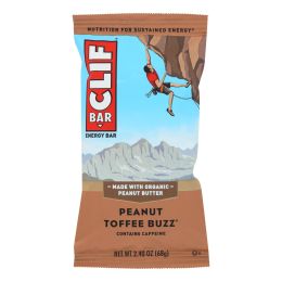 Clif Bar - Organic Peanut Toffee Buzz - Case of 12 - 2.4 oz