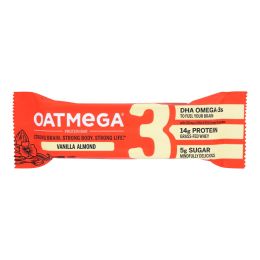 Oatmegabar Protein Bar - Vanilla Almond Crisp - 1.8 oz Bars - Case of 12