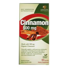 Genceutic Naturals Organic Cinnamon - 500 mg - 60 Capsules
