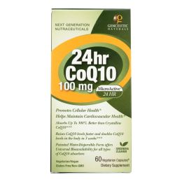 Genceutic Naturals 24 Hour CoQ10 - 100 mg - 60 Vcaps