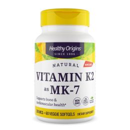 Healthy Origins Vitamin K2 - Natural - as Mk-7 - 100 mcg - 60 Vegetarian Softgels