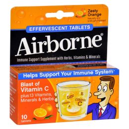 Airborne - Effervescent Tablets with Vitamin C - Zesty Orange - 10 Tablets