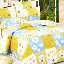 Blancho Bedding - [Yellow Countryside] 100% Cotton 4PC Duvet Cover Set (Full Size)(Comforter not included)